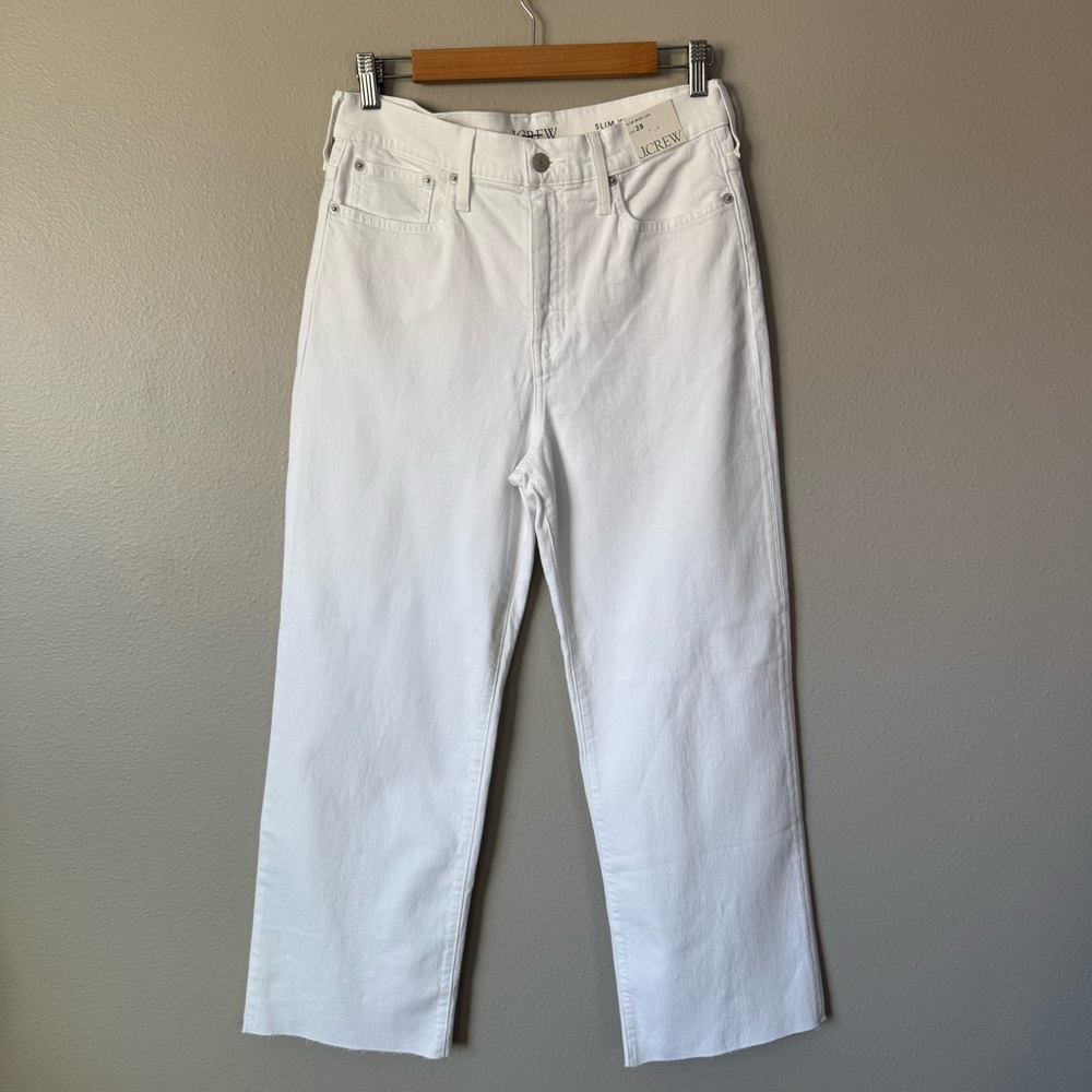 J. Crew Slim Wide Leg Jean in White Ankle length - Picture 5 of 13